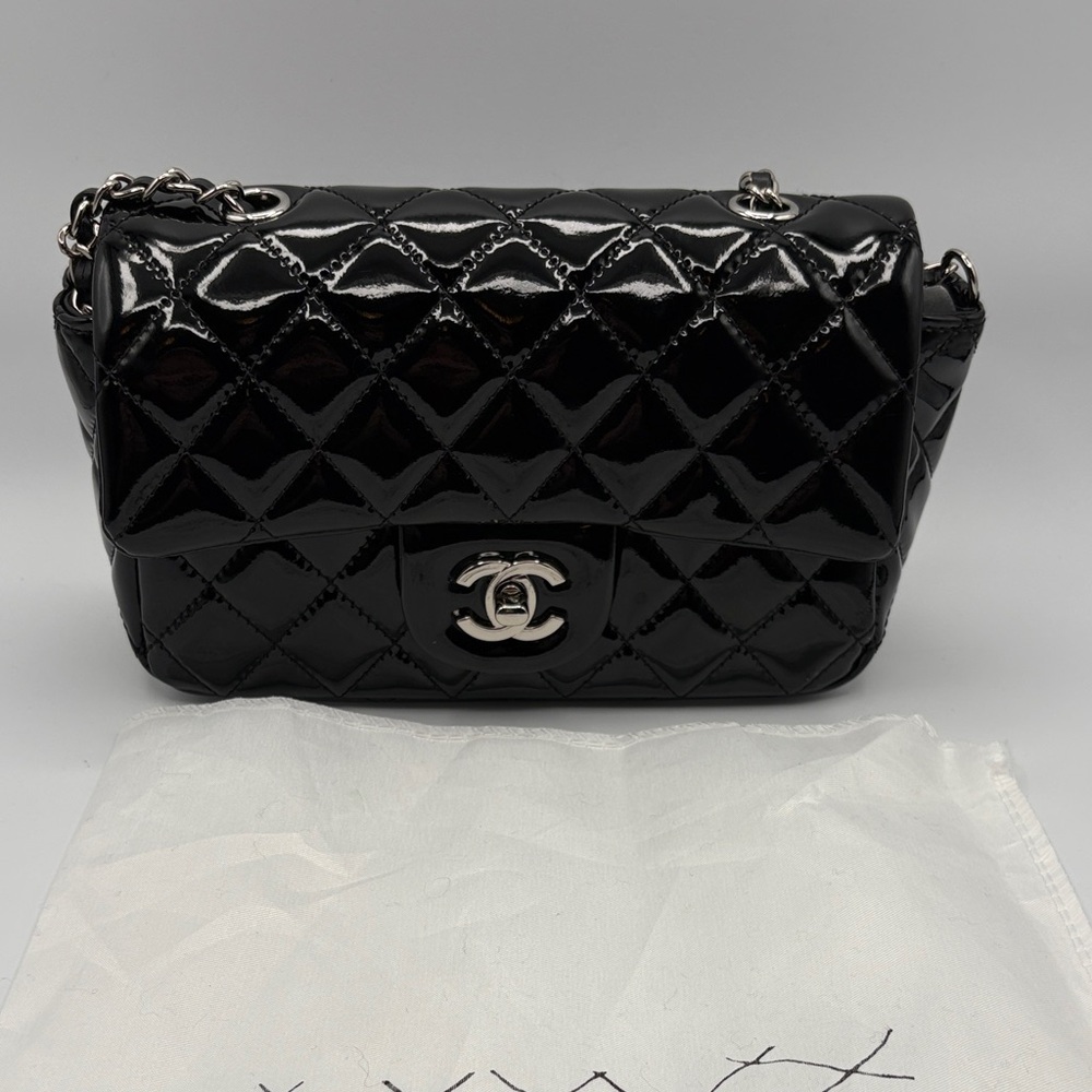Chanel Glossy Black Quilted Shoulder Bag